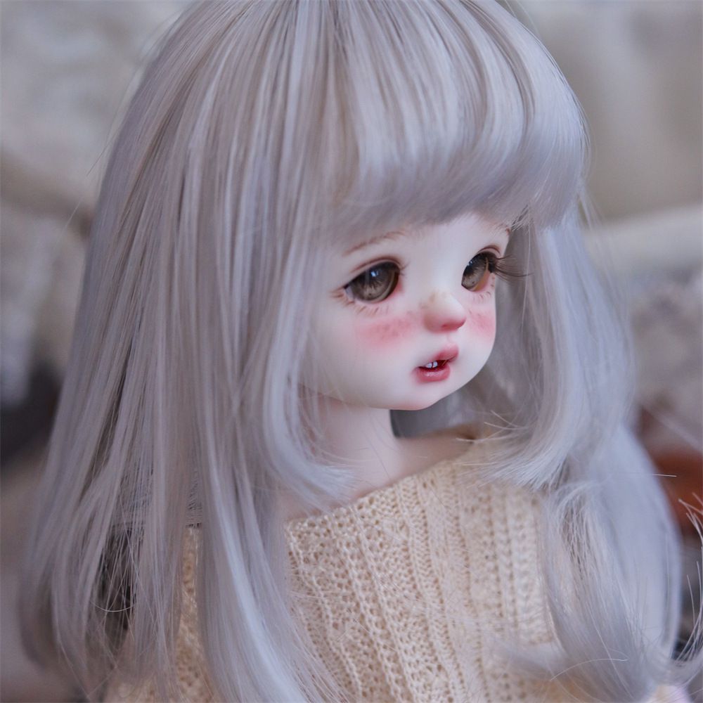 Doll Head Hair Gray Color