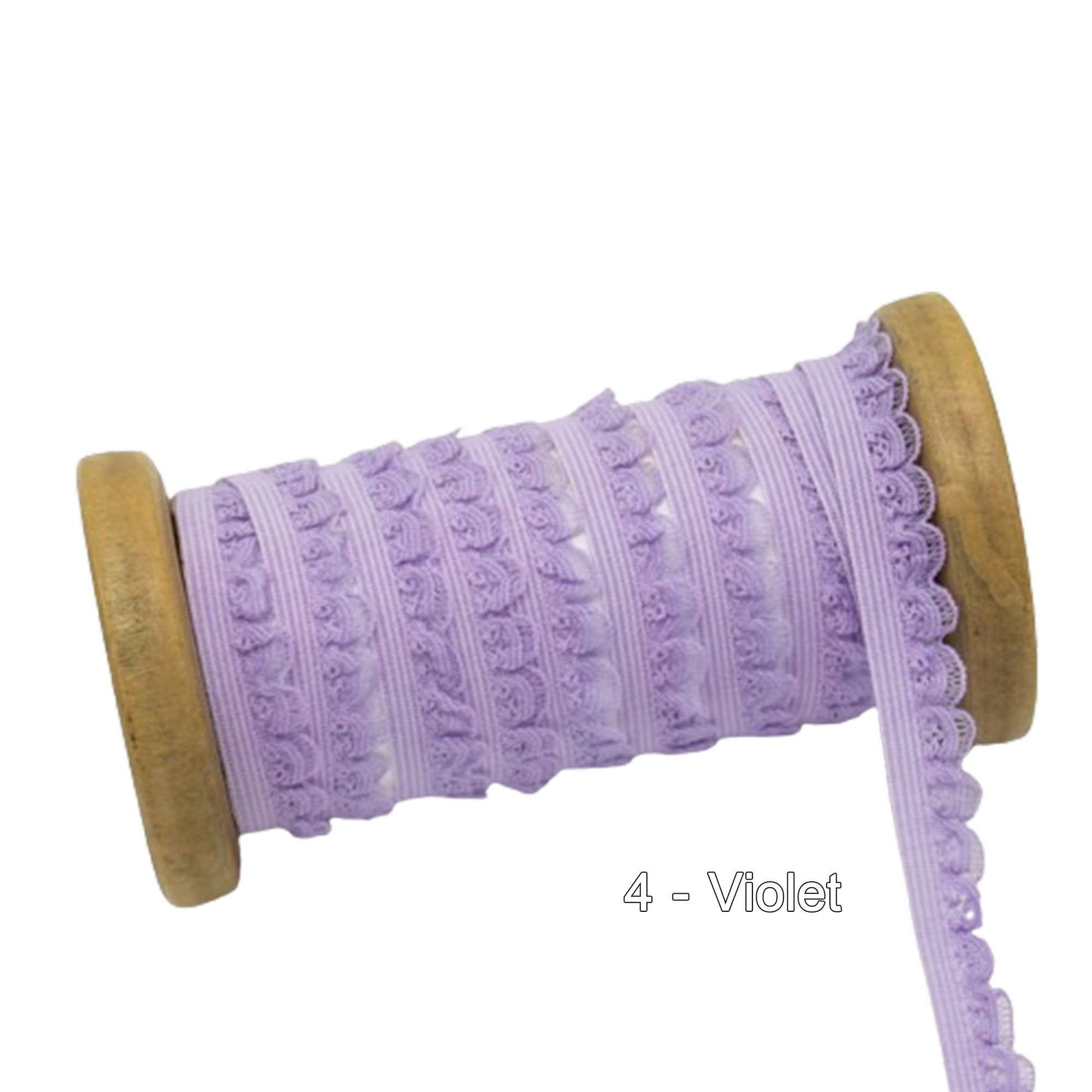 Elastic Lace Trim for Doll Bra Underwear Violet