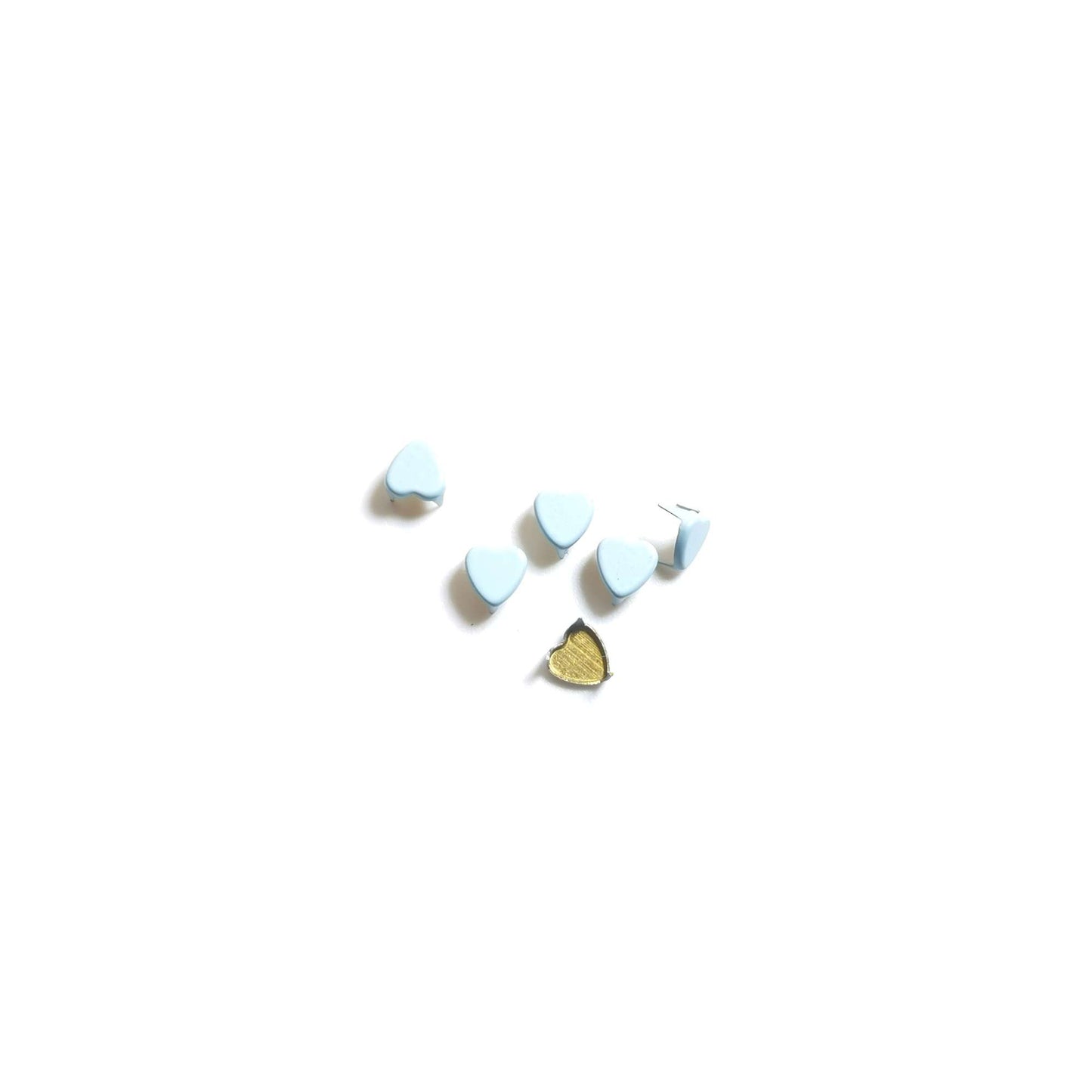 Heart Shape Doll Claw Studs Blue