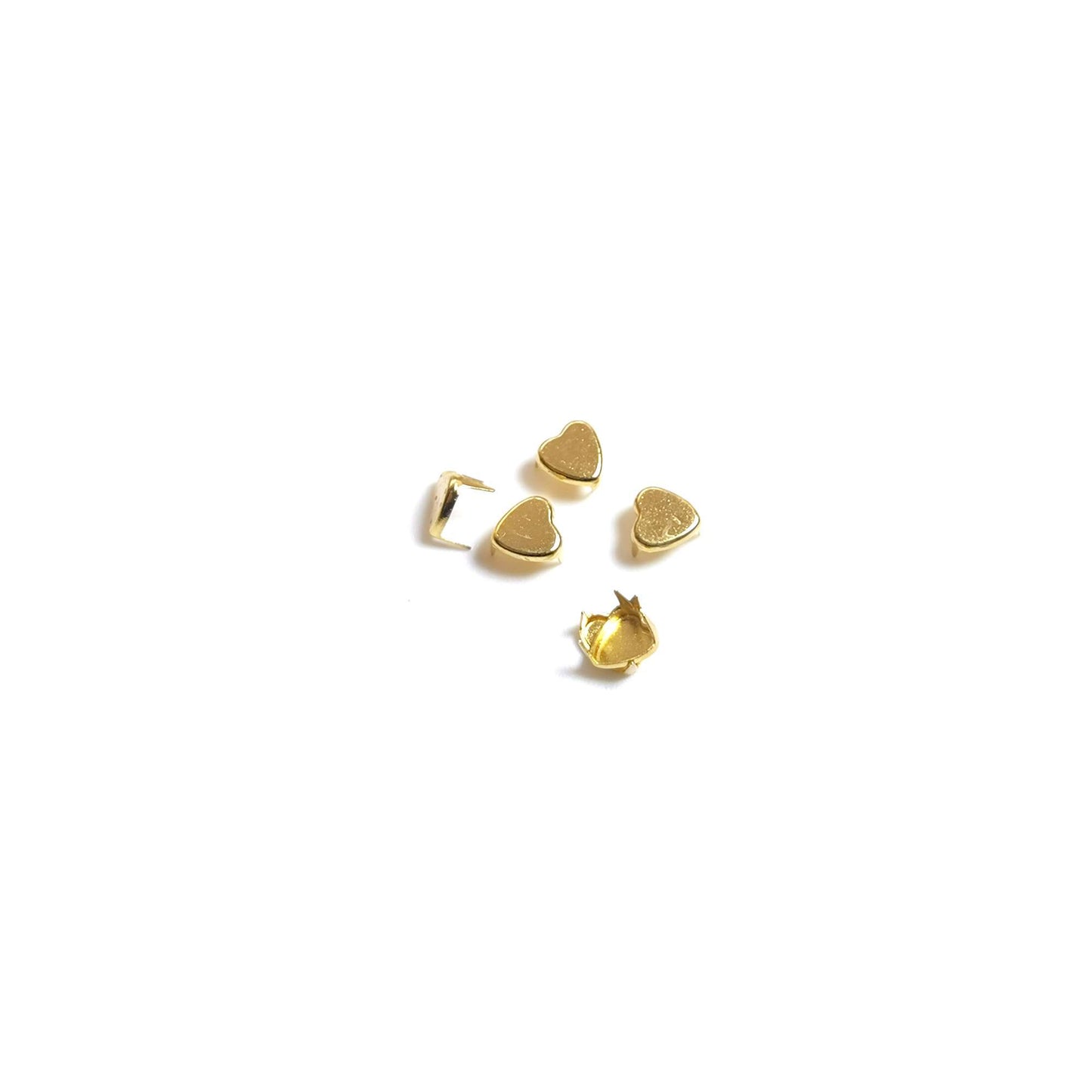 Heart Shape Doll Claw Studs Gold