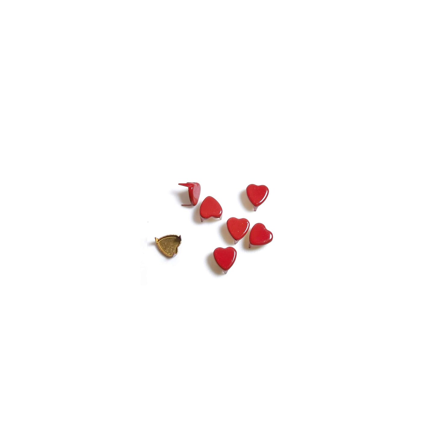 Heart Shape Doll Claw Studs Red