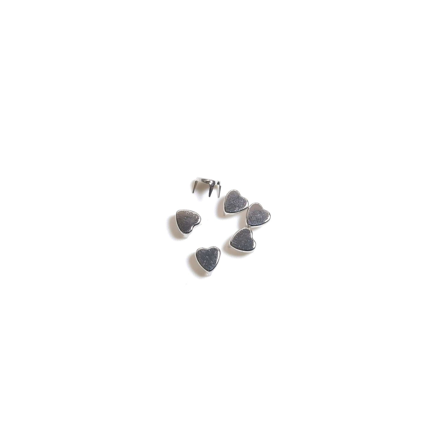 Heart Shape Doll Claw Studs Silver