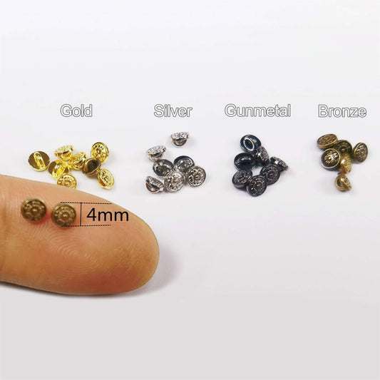 Metal Flower Doll Shank Buttons