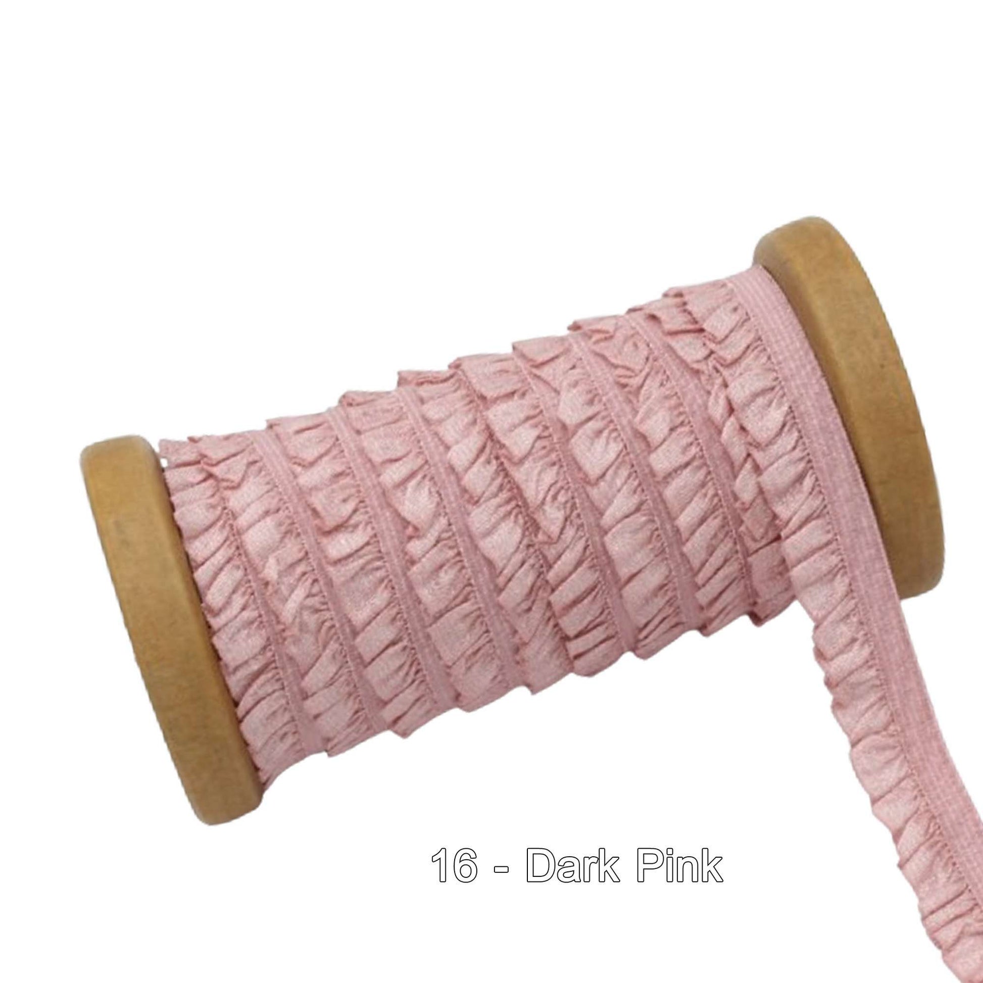 Pleated Elastic Trim Dark Pink