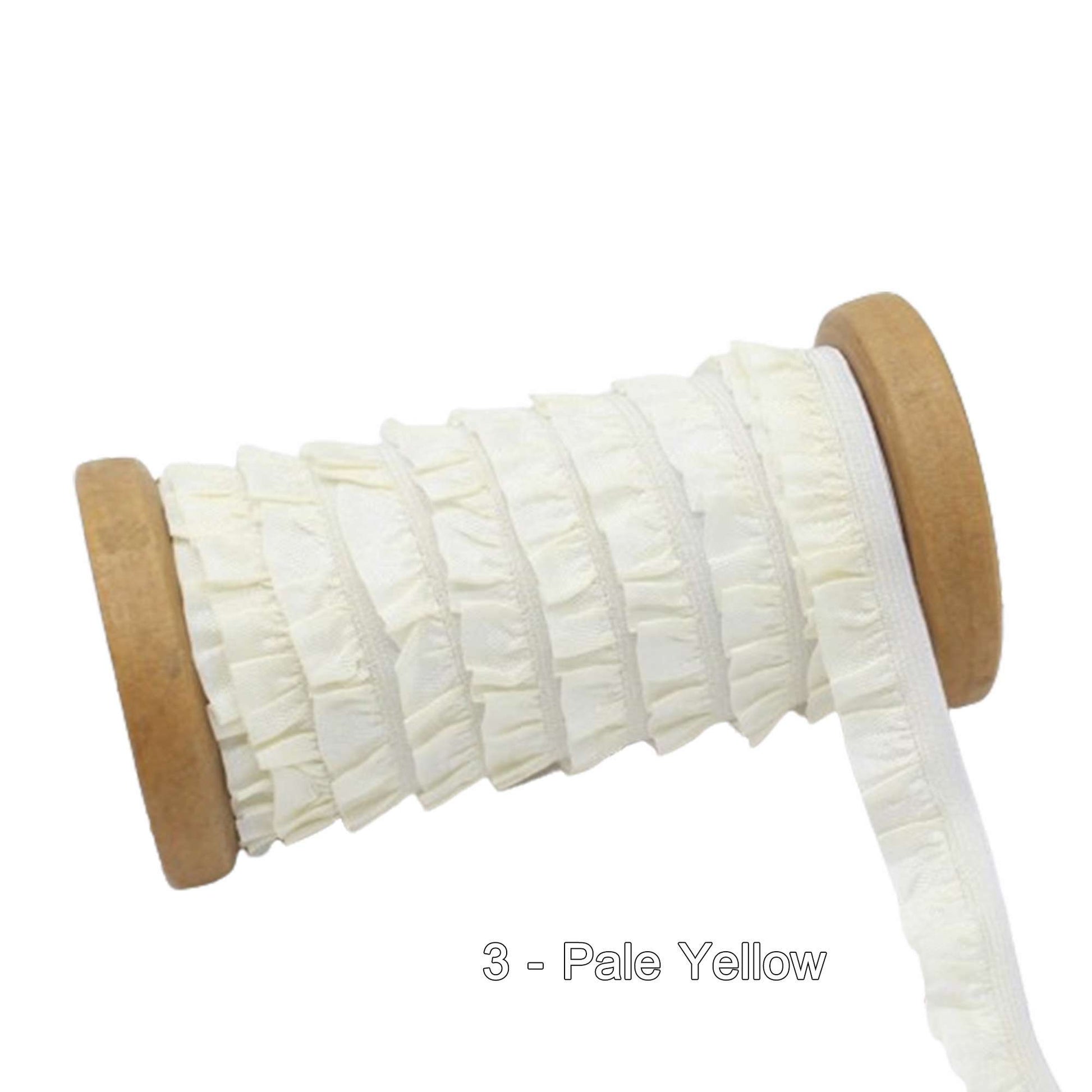 Pleated Elastic Trim Pale Yellow