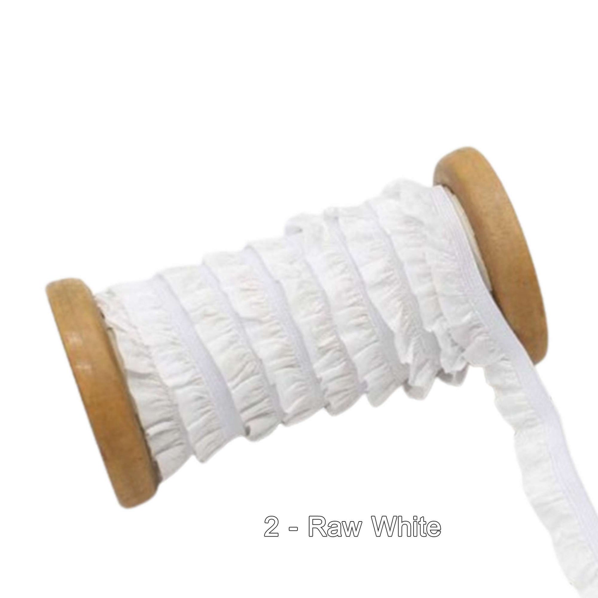 Pleated Elastic Trim Raw White