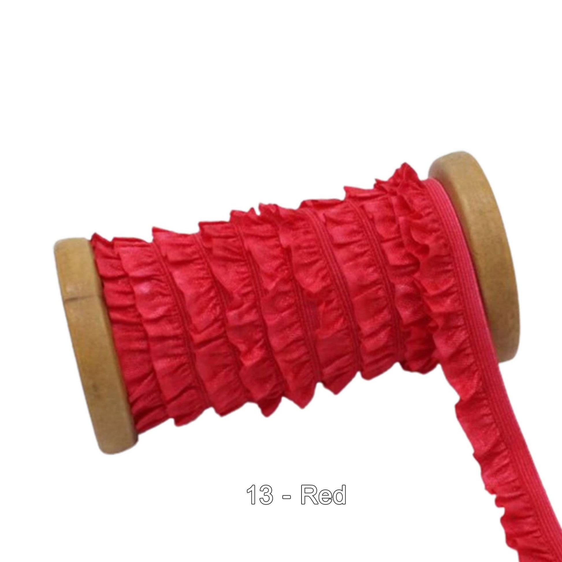 Pleated Elastic Trim Red