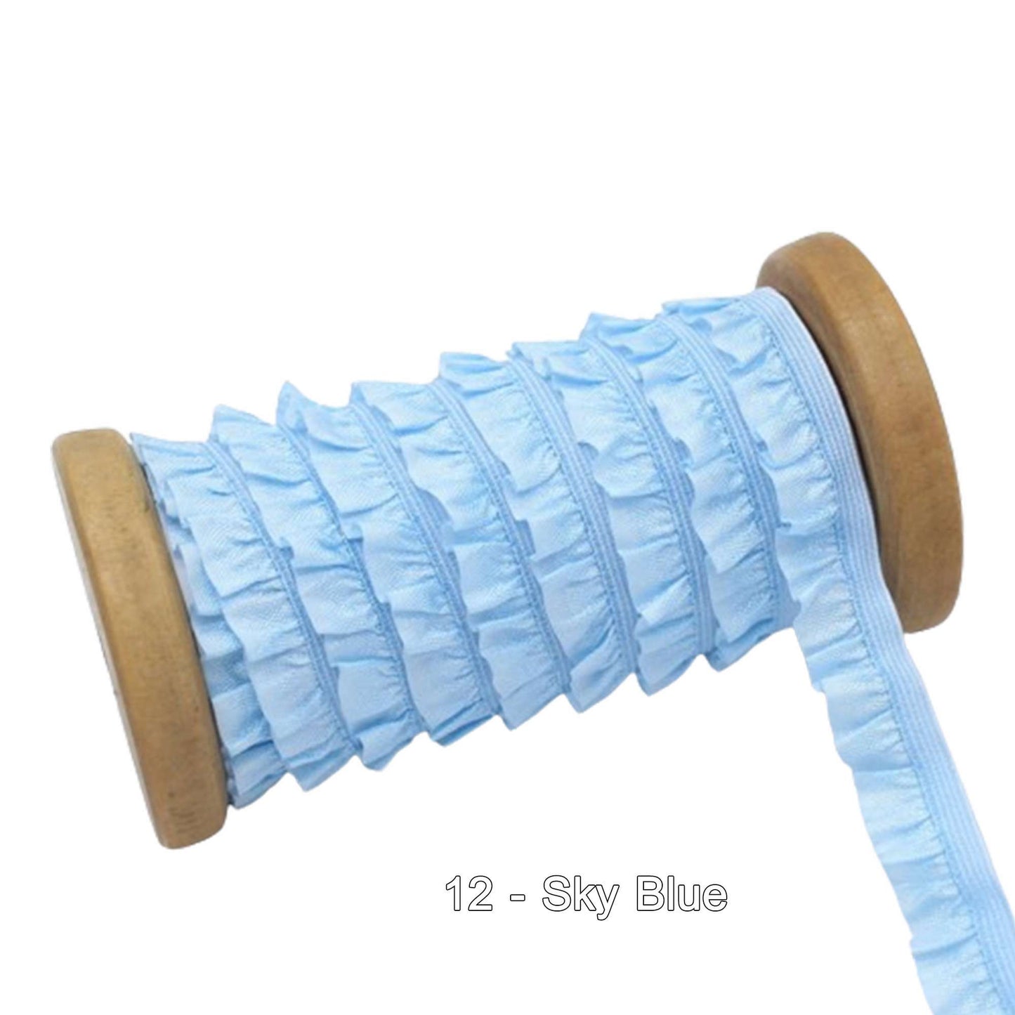 Pleated Elastic Trim Sky Blue