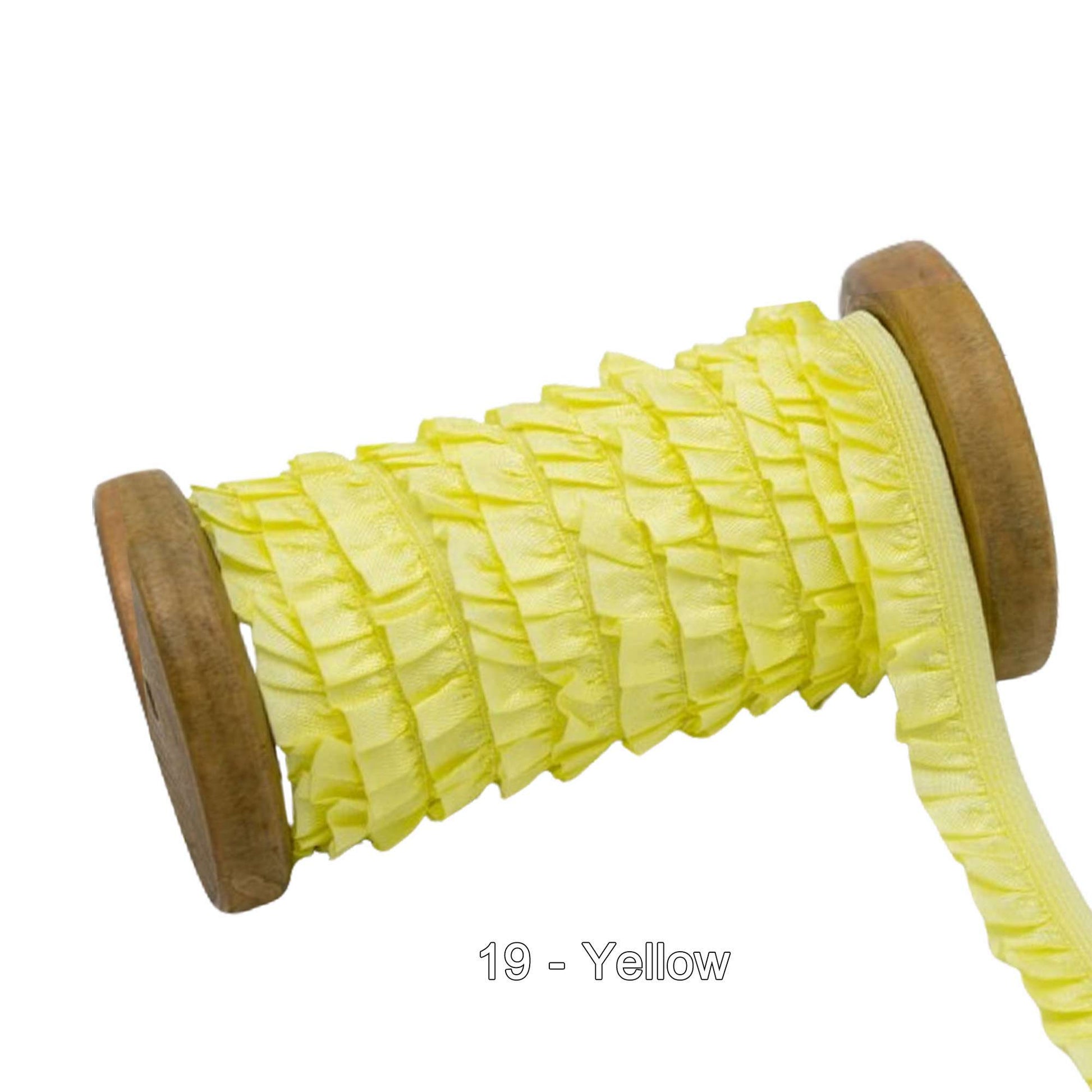 Pleated Elastic Trim Yellow