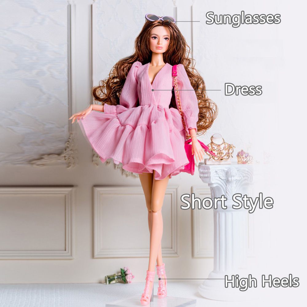 Short Pink Dress for Doll