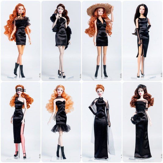 Small Short Black Dress for Doll