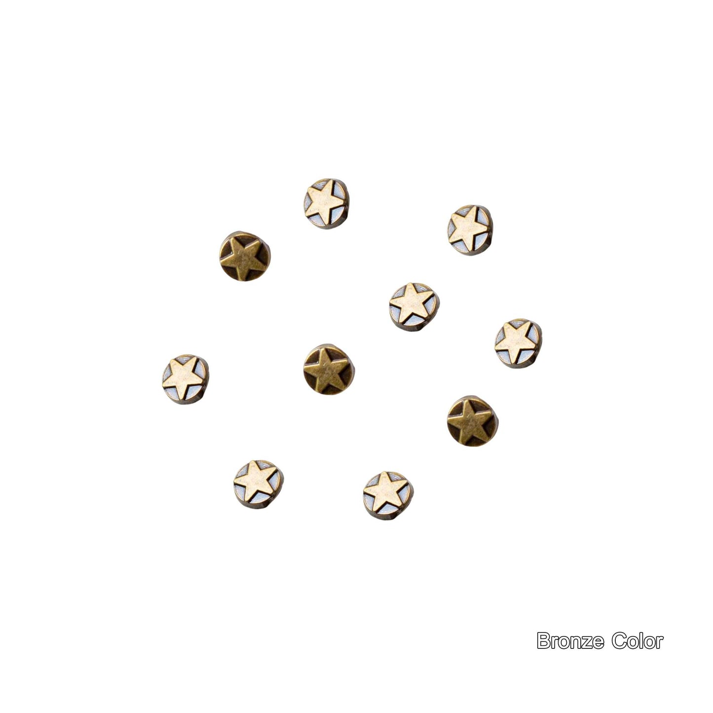 Tiny Buttons for Doll Clothes Star Charms Bronze