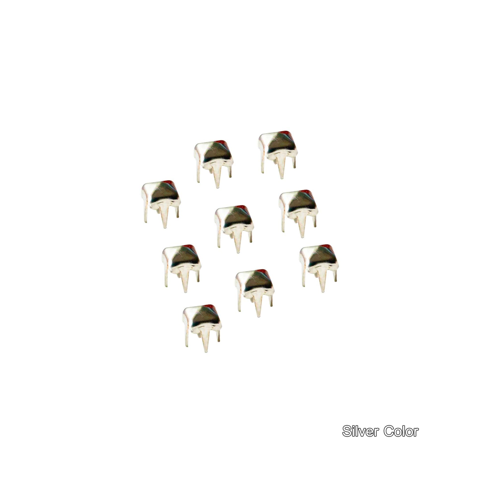 Tiny Doll Claw Rivets Studs 4mm Silver