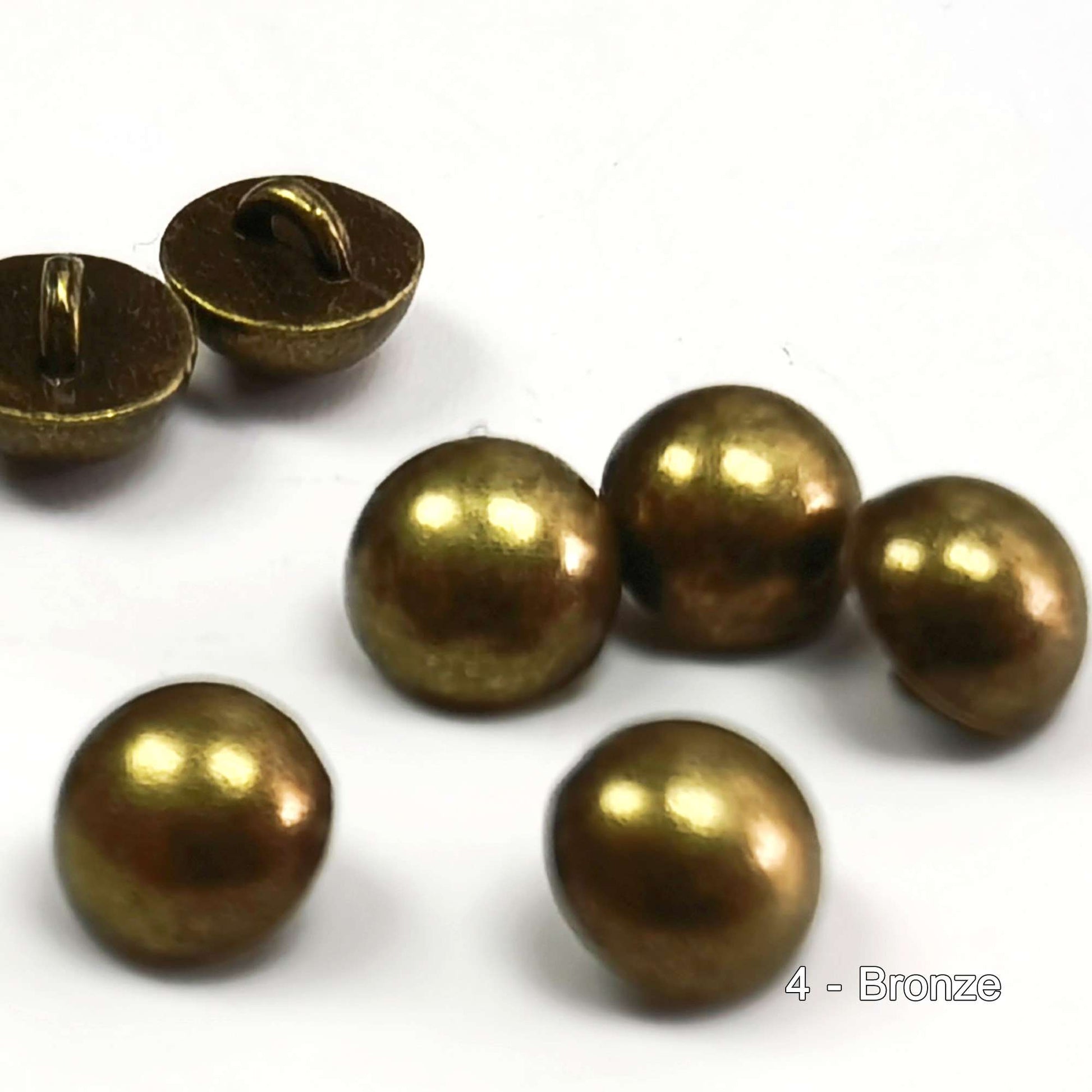 Tiny Round Shank Buttons for Doll Bronze