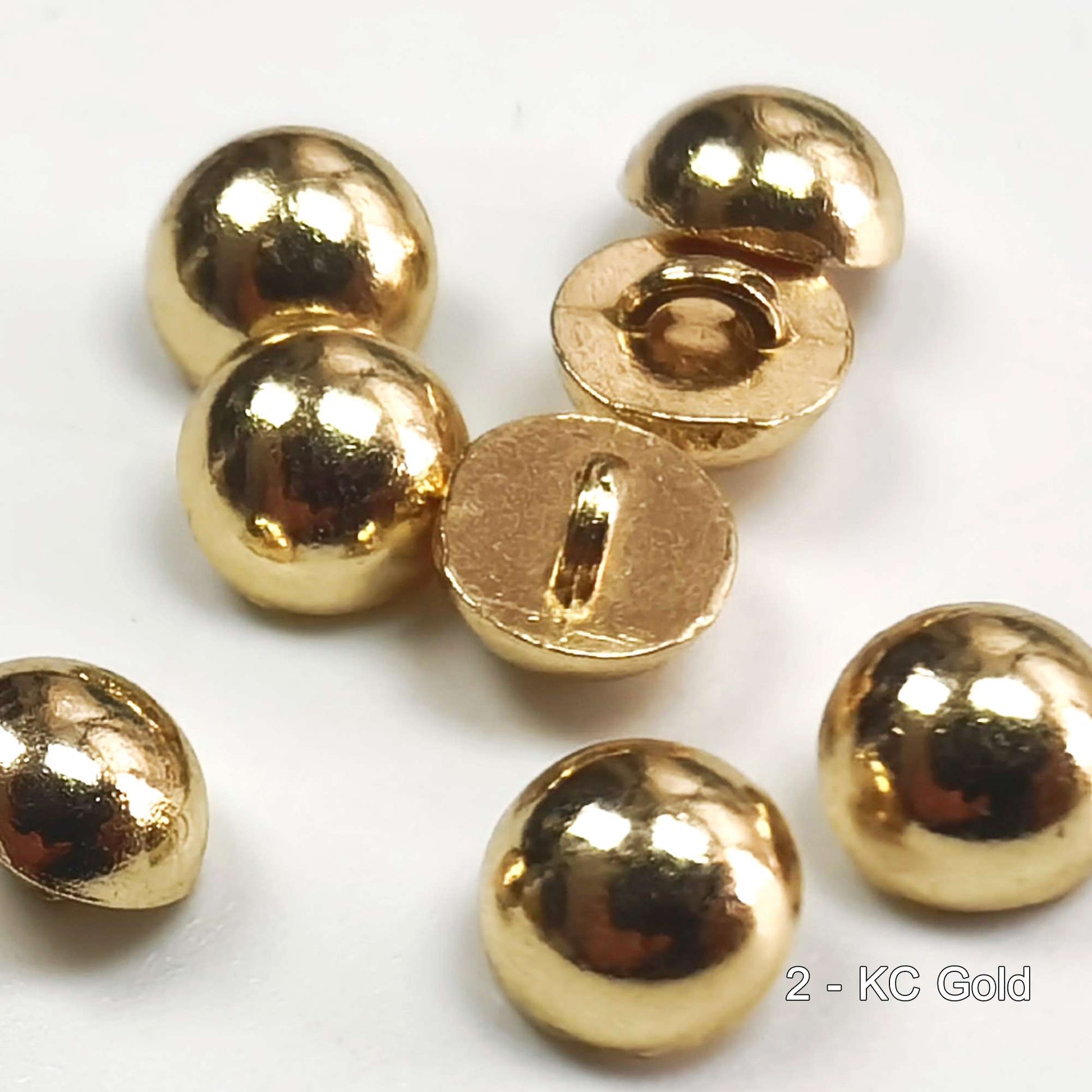 Tiny Round Shank Buttons for Doll KC Gold