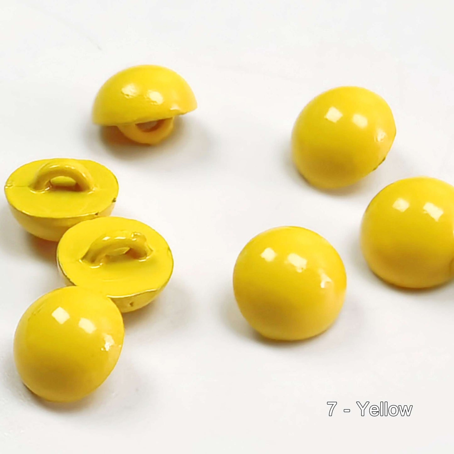 Tiny Round Shank Buttons for Doll Yellow