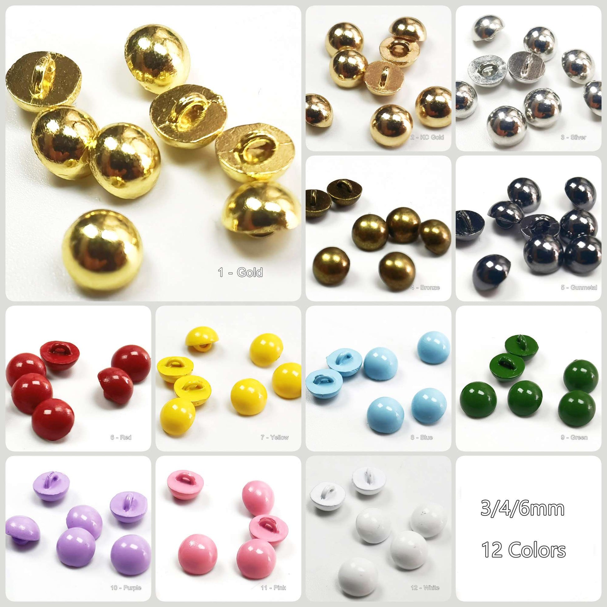 Tiny Round Shank Buttons for Doll